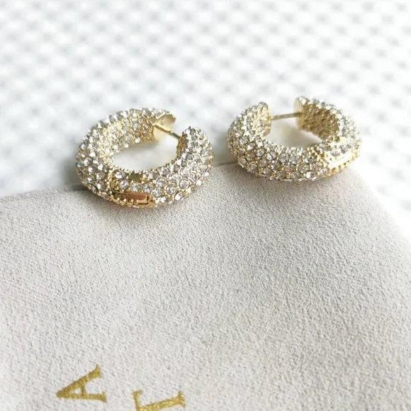 Kendra Scott Sparkling Gold and Silver Hoops - Picture 3 of 3
